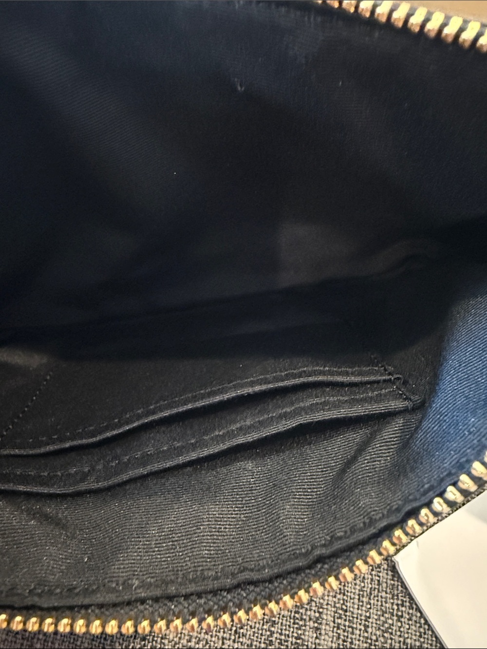 Coach Black Leather Wristlet with Gold Logo - Picture 3 of 3